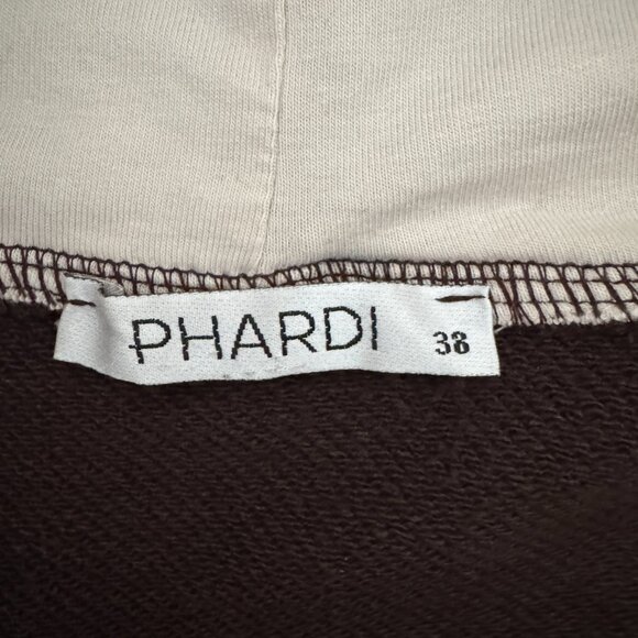 Women Loose Drop Shoulder Drawstring Hoodie Sweatshirt Brown, Size M/38 - Picture 16 of 17